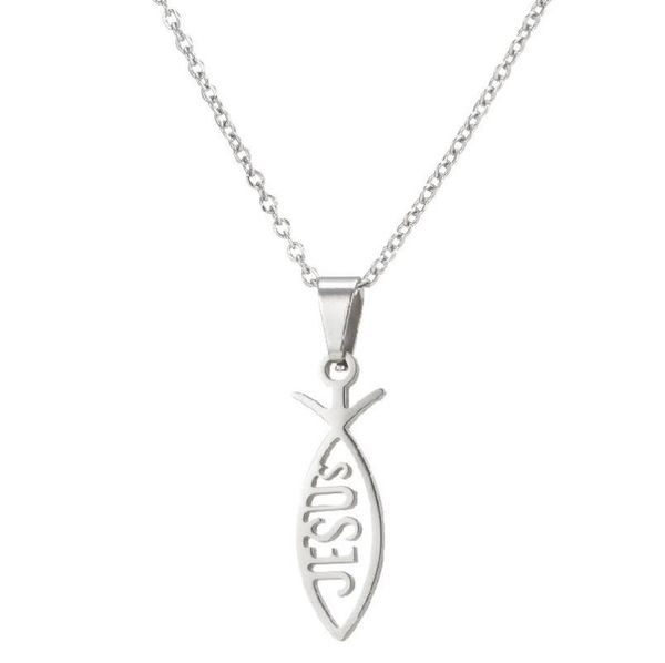 chains stainless steel necklace for women man sharp jesus fish shape & pendant christ amulet christian religion jewelry, Silver
chains stainless steel necklace for women man sharp jesus fish shape & pendant christ amulet christian religion jewelry, Silver