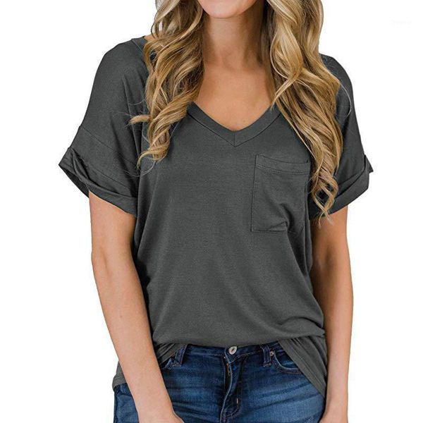 women's t-shirt ladies women plus size solid t shirt loose v-neck short sleeve casual tee summer streetwear, White
women's t-shirt ladies women plus size solid t shirt loose v-neck short sleeve casual tee summer streetwear, White
