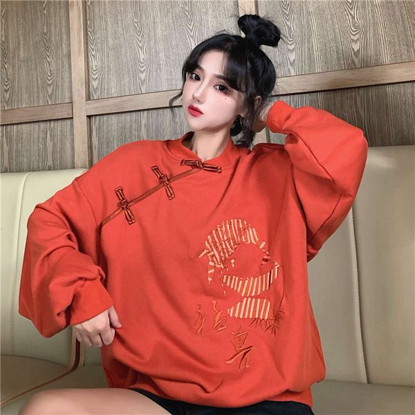 women's hoodies & sweatshirts hoodie weiyi spring and autumn thin loose korean inschao chinese style embroidery long sleeve clothes 9vu, Black
women's hoodies & sweatshirts hoodie weiyi spring and autumn thin loose korean inschao chinese style embroidery long sleeve clothes 9vu, Black