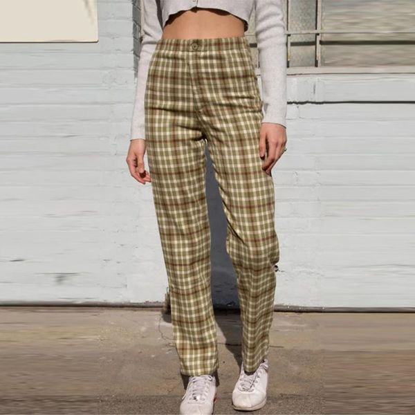women's pants & capris slim girls vintage plaid straight 2021 fashion ladies elegant soft high waist trousers streetwear female women c, Black;white
women's pants & capris slim girls vintage plaid straight 2021 fashion ladies elegant soft high waist trousers streetwear female women c, Black;white