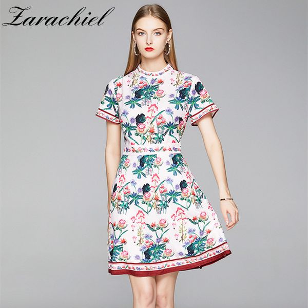 women summer floral print short sleeve o-neck high waist party dress female elegant a-line beach dresses pink vestidos 210416, Black;gray
women summer floral print short sleeve o-neck high waist party dress female elegant a-line beach dresses pink vestidos 210416, Black;gray