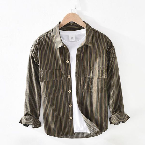 is a retro men's striped shirt trend workwear plain cotton long-sleeved man casual shirts, White;black
is a retro men's striped shirt trend workwear plain cotton long-sleeved man casual shirts, White;black