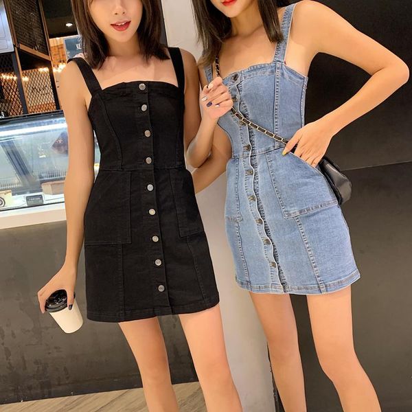 casual dresses 2021spaghetti strap denim dress women summer single-breasted min jeans silm sheath sundress plus size vestidos, Black;gray
casual dresses 2021spaghetti strap denim dress women summer single-breasted min jeans silm sheath sundress plus size vestidos, Black;gray