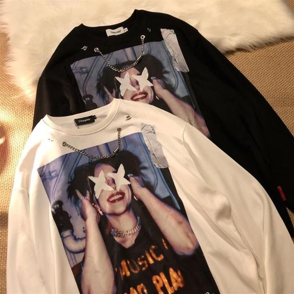 women's hoodies & sweatshirts spring and autumn streetstyle hole sweatshirt 2021 retro loose fashion printing women pullover for cloth, Black
women's hoodies & sweatshirts spring and autumn streetstyle hole sweatshirt 2021 retro loose fashion printing women pullover for cloth, Black