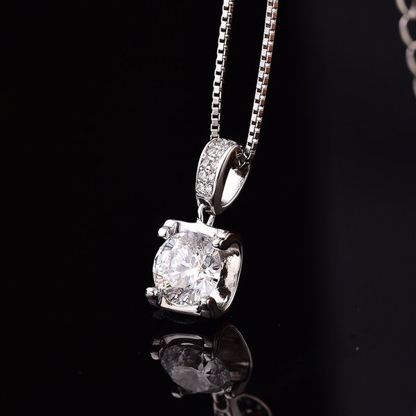 d necklace diamond 0.5ct-2ct pendant moissanite head1 color wedding party gift clavicle female bull chain qvoxu, Silver
d necklace diamond 0.5ct-2ct pendant moissanite head1 color wedding party gift clavicle female bull chain qvoxu, Silver