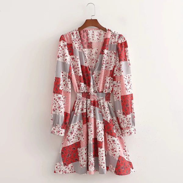 women dress paisley printed v-neck long sleeves slim elastic waist short woman dresses vestidos femme robe 210420, Black;gray
women dress paisley printed v-neck long sleeves slim elastic waist short woman dresses vestidos femme robe 210420, Black;gray