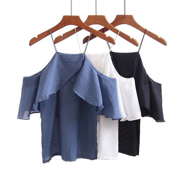 blouse et chemisier femme flounced shirt straps horizontal neck off-shoulder chiffon summer wear for women women's blouses & shirts, White
blouse et chemisier femme flounced shirt straps horizontal neck off-shoulder chiffon summer wear for women women's blouses & shirts, White