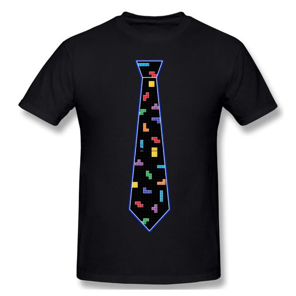 tetris tie - blue casual t shirt tee 100% cotton o neck men's t-shirts, White;black
tetris tie - blue casual t shirt tee 100% cotton o neck men's t-shirts, White;black