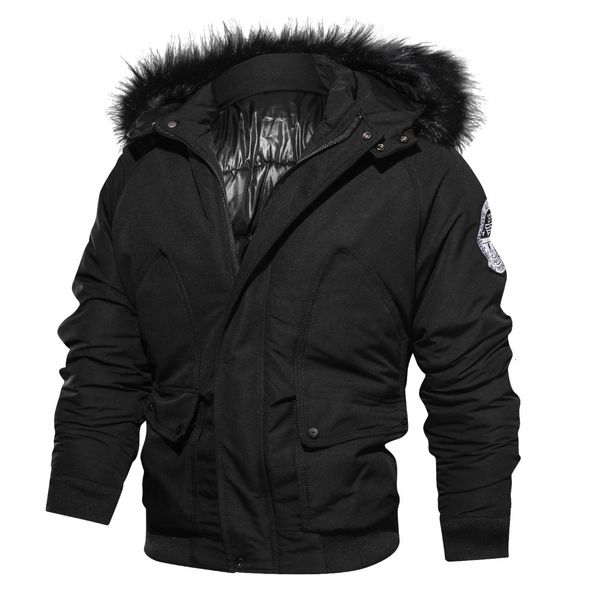 hooded fashion-mens winter down coat parkas casual windbreaker male thick fur collar short length jacket designer, Black
hooded fashion-mens winter down coat parkas casual windbreaker male thick fur collar short length jacket designer, Black
