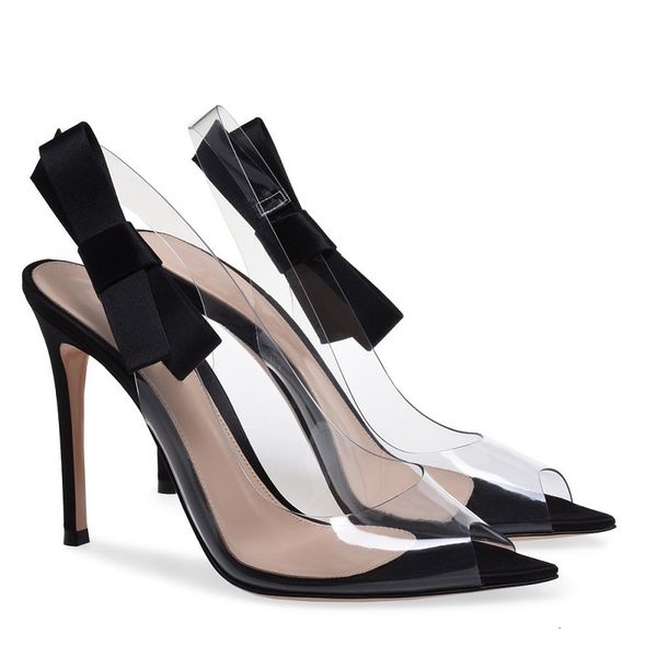 slippers spring and summer transparent pvc bow stiletto banquet dress female sandals plus size fish mouth bridal wedding shoe, Black
slippers spring and summer transparent pvc bow stiletto banquet dress female sandals plus size fish mouth bridal wedding shoe, Black