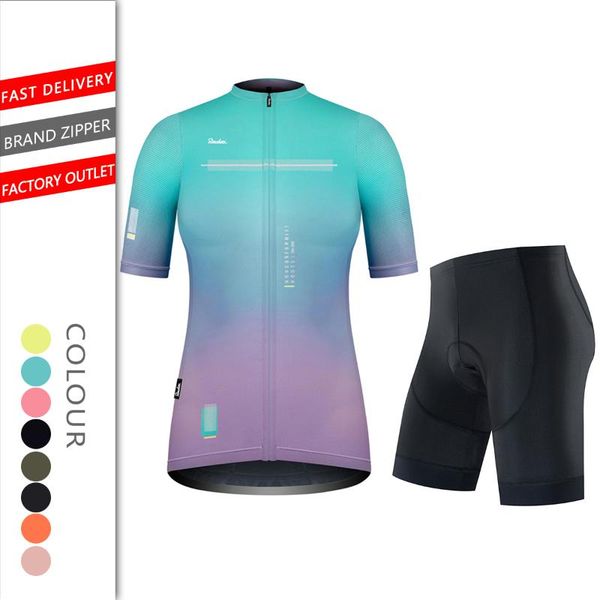 raudax 2021 women pro cycling short sleeve jersey set summer breathable sports suit mtb bike clothing female bicycle clothes racing sets, Black;blue
raudax 2021 women pro cycling short sleeve jersey set summer breathable sports suit mtb bike clothing female bicycle clothes racing sets, Black;blue