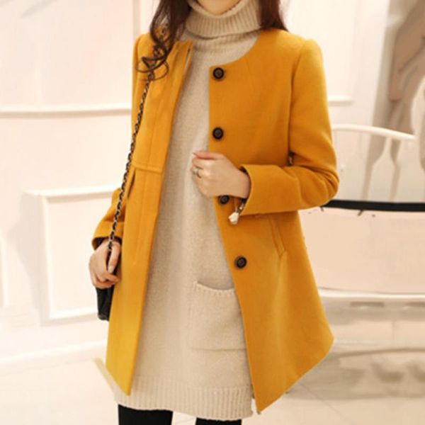 women's wool & blends women single-breasted o neck button coat winter long sleeve pocket plus size loose woolen trench coats for daily, Black
women's wool & blends women single-breasted o neck button coat winter long sleeve pocket plus size loose woolen trench coats for daily, Black