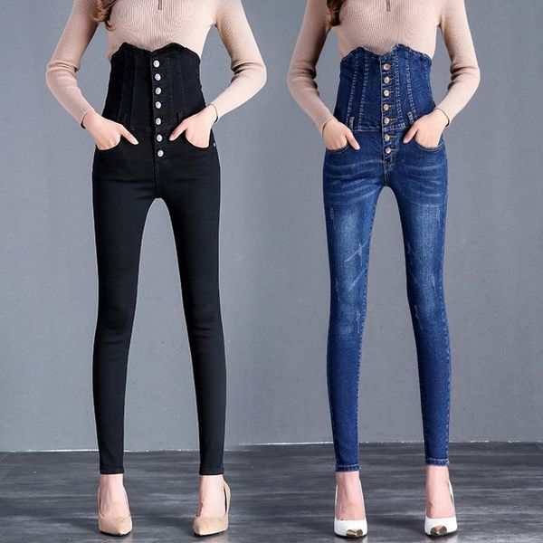 women's jeans 2021 autumn women super high waist pencil pants single-breasted placket button decoration female leggings trousers, Blue
women's jeans 2021 autumn women super high waist pencil pants single-breasted placket button decoration female leggings trousers, Blue