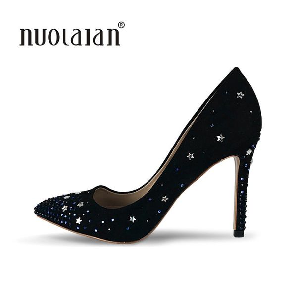 dress shoes brand women high heel pumps lady pointed toe wedding crystal stiletto heels woman, Black
dress shoes brand women high heel pumps lady pointed toe wedding crystal stiletto heels woman, Black