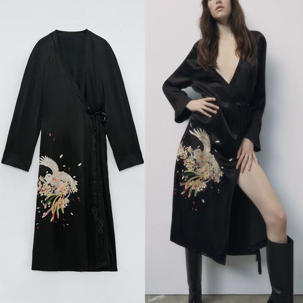 dresses embroidered kimono women long sleeve wrap v neck elegant party es fashion tonal tassel ties vestidos, Black;gray
dresses embroidered kimono women long sleeve wrap v neck elegant party es fashion tonal tassel ties vestidos, Black;gray