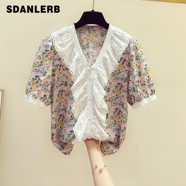 women's blouses & shirts fashionable floral v-neck short-sleeved shirt for women 2021 summer casual all-match vintage blouse loose ladi, White
women's blouses & shirts fashionable floral v-neck short-sleeved shirt for women 2021 summer casual all-match vintage blouse loose ladi, White