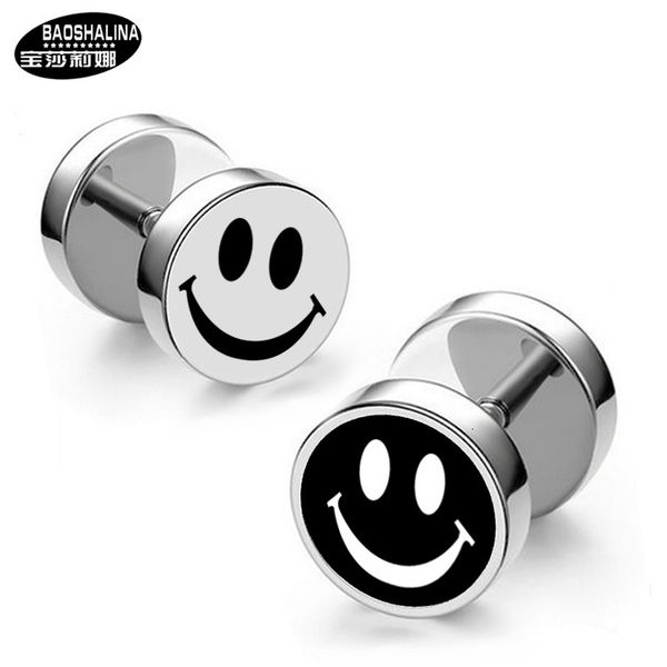studs earrings titanium steel barbell men's fashion smile dumbbell korean street stainless jewelry, Golden;silver
studs earrings titanium steel barbell men's fashion smile dumbbell korean street stainless jewelry, Golden;silver