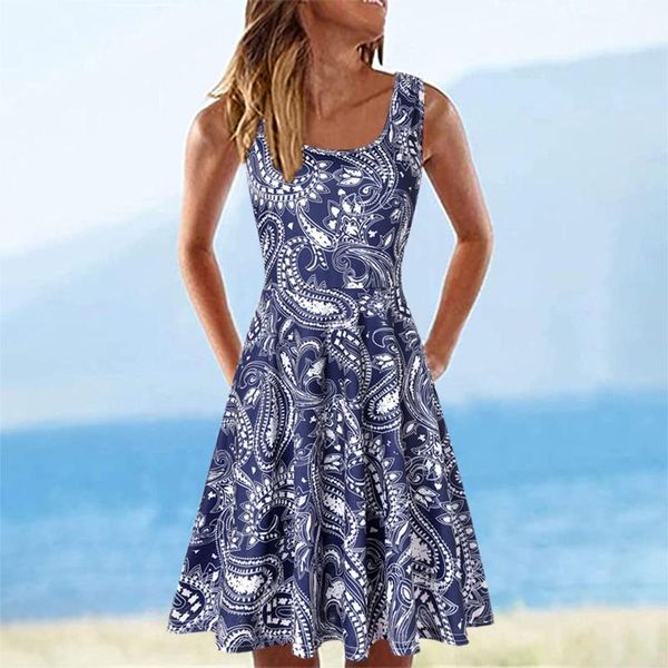 casual dresses 40# pleated party dress beach sleeveless a-line o-neck vintage printed loose short summer 2021 vestidos, Black;gray
casual dresses 40# pleated party dress beach sleeveless a-line o-neck vintage printed loose short summer 2021 vestidos, Black;gray
