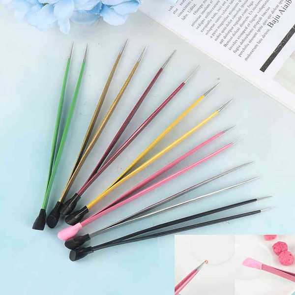 7 colors for choose 2 heads straight nail tweezers with silicone pressing head metal nails tools 1pc, Silver
7 colors for choose 2 heads straight nail tweezers with silicone pressing head metal nails tools 1pc, Silver