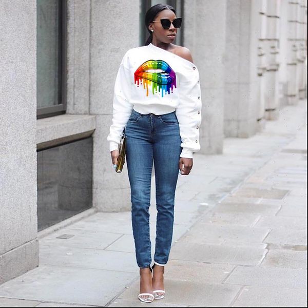 rainbow lip print fashion women sweatshirt pullovers skew collar single breasted sleeve design high street sweatshirts smh7020, Black
rainbow lip print fashion women sweatshirt pullovers skew collar single breasted sleeve design high street sweatshirts smh7020, Black
