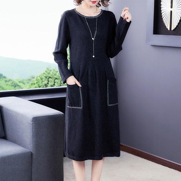 casual dresses 2021 autumn winter women's knitted korean style fashionable oversize warm elegant lady sweater dress for women, Black;gray
casual dresses 2021 autumn winter women's knitted korean style fashionable oversize warm elegant lady sweater dress for women, Black;gray