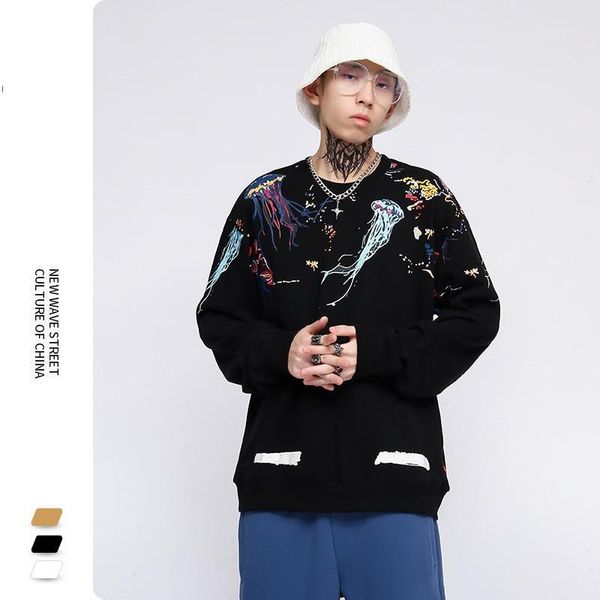 men's sweaters winter fashion for men and women scholar sweater loose-fit long-sleeve ink printed abstract pattern couple matching pu, White;black
men's sweaters winter fashion for men and women scholar sweater loose-fit long-sleeve ink printed abstract pattern couple matching pu, White;black