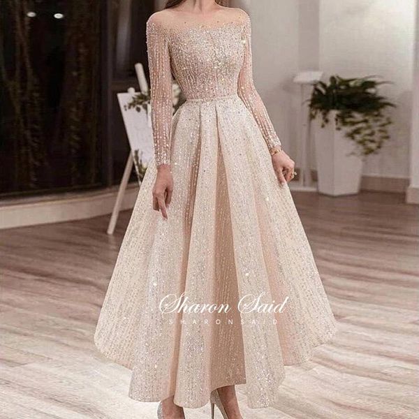 party dresses luxury dubai beige midi evening dress for women wedding long sleeve illusion neck ankle length saudi arabic formal gowns, White;black
party dresses luxury dubai beige midi evening dress for women wedding long sleeve illusion neck ankle length saudi arabic formal gowns, White;black