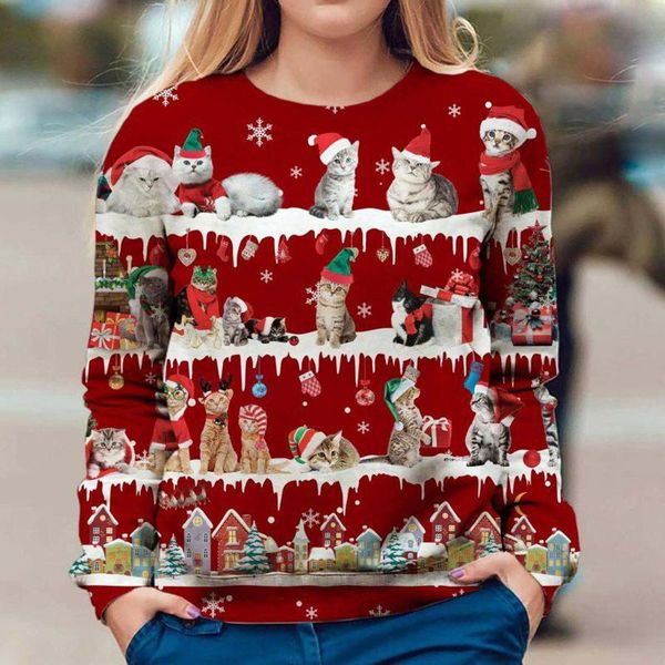 winter women long sleeve round neck pullover loose various expressions cute cat print outwear sweatshirts christmas sweater women's sw, White;black
winter women long sleeve round neck pullover loose various expressions cute cat print outwear sweatshirts christmas sweater women's sw, White;black