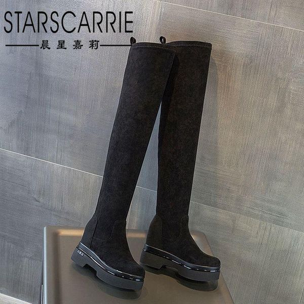 boots autumn and winter 2021 plush knee women's inner height korean rivet leisure elastic, Black
boots autumn and winter 2021 plush knee women's inner height korean rivet leisure elastic, Black