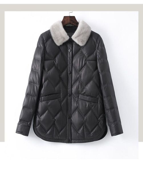 women's leather & faux jacket female brief paragraph 2021 winter haining sheep skin hair little coat, Black
women's leather & faux jacket female brief paragraph 2021 winter haining sheep skin hair little coat, Black