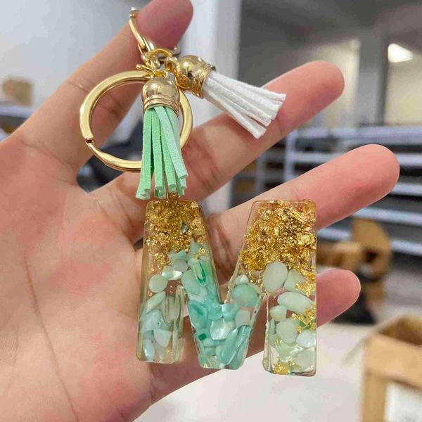 new exquisite 26 letters resin keychains charms for women gold foil handbag ornaments accessories tassel key rings h1126, Silver
new exquisite 26 letters resin keychains charms for women gold foil handbag ornaments accessories tassel key rings h1126, Silver
