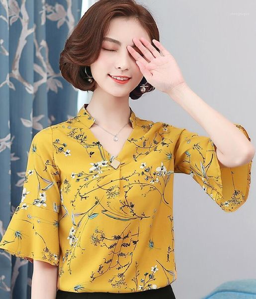 fashion women's blouses summer floral print shirts ladies plus size chiffon blouse flare short sleeve blusas femininas 4xl &, White
fashion women's blouses summer floral print shirts ladies plus size chiffon blouse flare short sleeve blusas femininas 4xl &, White
