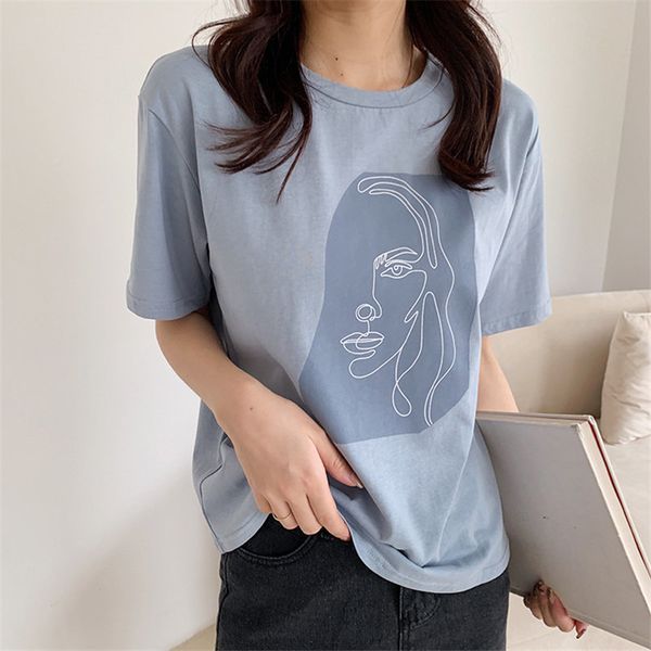 abstract print short sleeve loose summer casual all match stylish students chic women's fashion t-shirts 210421, White
abstract print short sleeve loose summer casual all match stylish students chic women's fashion t-shirts 210421, White