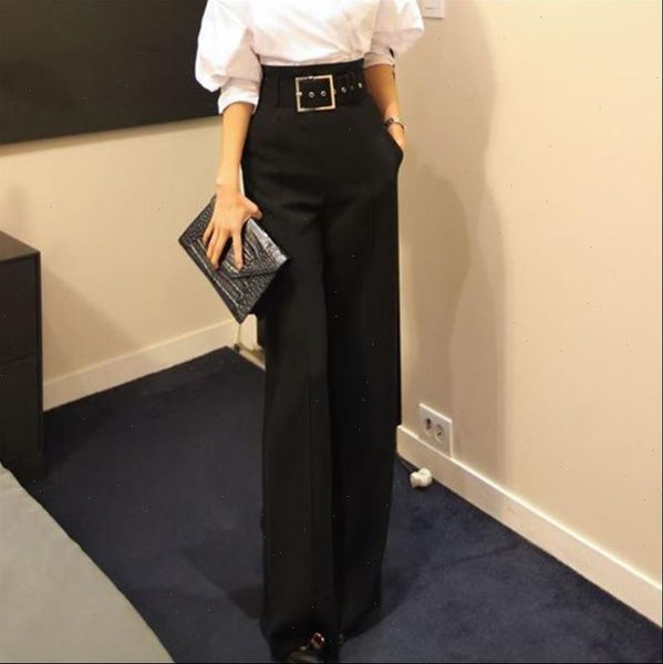 wide leg high waist suit womens capris dress autumn winter formal office trousers business lace up, Black;white
wide leg high waist suit womens capris dress autumn winter formal office trousers business lace up, Black;white