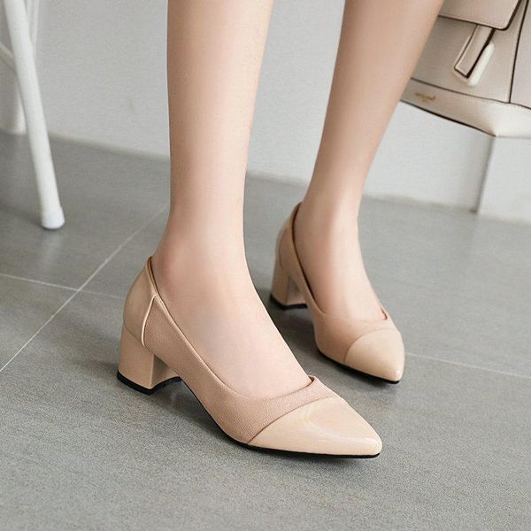 dress shoes high-quality women's pumps pu leather med heel casual office ladies shallow comfortable, Black
dress shoes high-quality women's pumps pu leather med heel casual office ladies shallow comfortable, Black