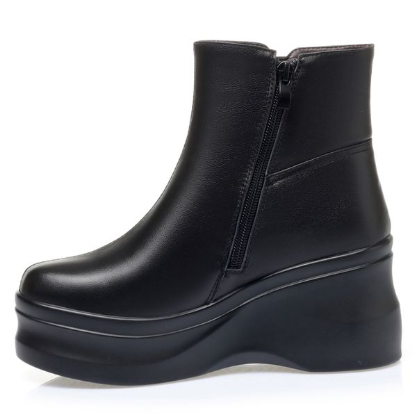 women winter shoes boot platform genuine leather women martin boots fashion casual natural wool warm women ankle boots, Black
women winter shoes boot platform genuine leather women martin boots fashion casual natural wool warm women ankle boots, Black