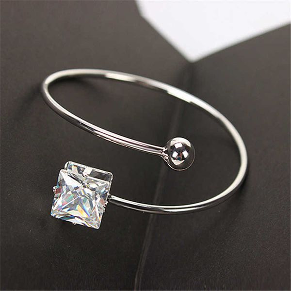 fashion charm bangles opening adjustable women's geometric square crystal round charm open bangles & bracelets q0719, Black
fashion charm bangles opening adjustable women's geometric square crystal round charm open bangles & bracelets q0719, Black