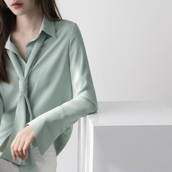 women's blouses & shirts chic detachable ribbon design long sleeve ladies turn down collar single breasted women blouse fashion elegan, White
women's blouses & shirts chic detachable ribbon design long sleeve ladies turn down collar single breasted women blouse fashion elegan, White