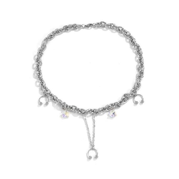 pendant necklaces potcet korea 2021 fashion trend women's stainless steel ring titanium necklace geometric retro hip hop jewelry, Silver
pendant necklaces potcet korea 2021 fashion trend women's stainless steel ring titanium necklace geometric retro hip hop jewelry, Silver