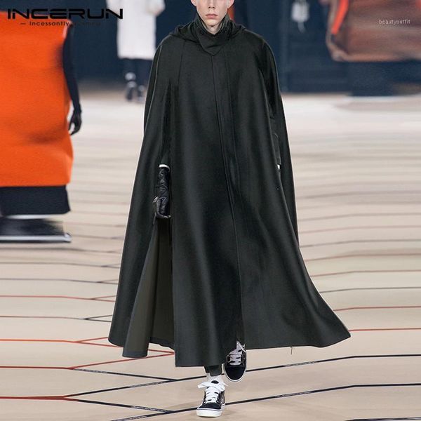 men cloak coats streetwear loose solid color chic stand collar split mens trench cape fashion long style ponchos s-5xl incerun 7 men's, Tan;black
men cloak coats streetwear loose solid color chic stand collar split mens trench cape fashion long style ponchos s-5xl incerun 7 men's, Tan;black