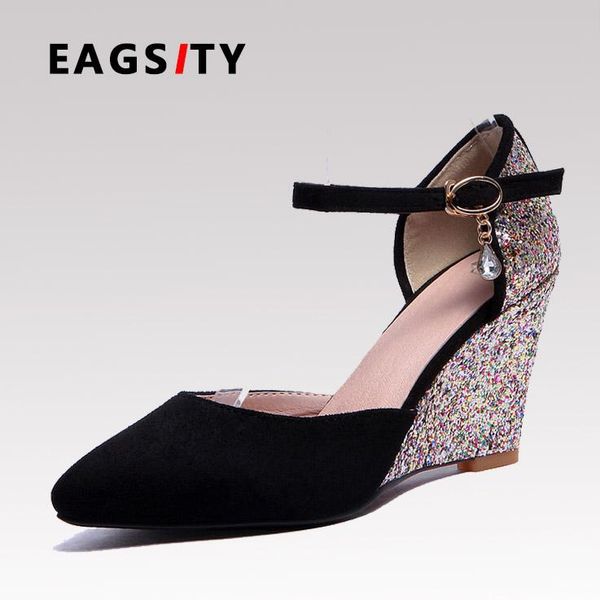 classic mary jane wedges sandals shoes pointed toe ankle strap pumps wedding party dancing, Black
classic mary jane wedges sandals shoes pointed toe ankle strap pumps wedding party dancing, Black