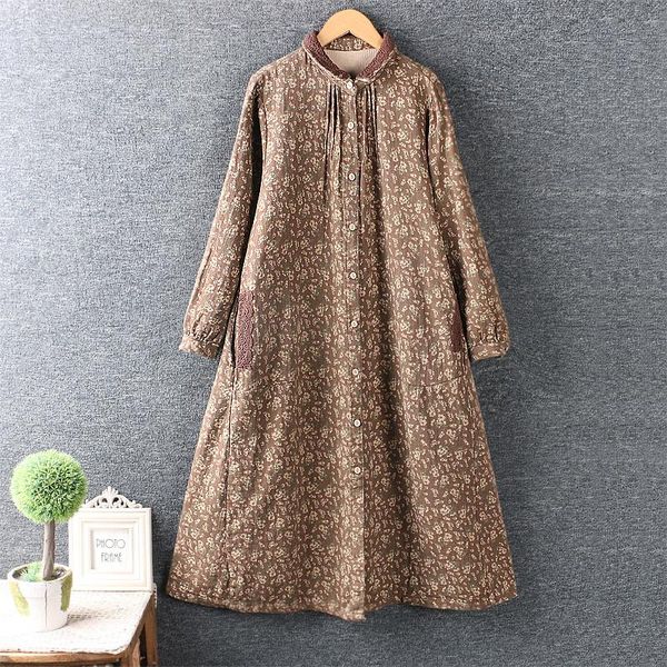 casual dresses 2021 autumn winter women japan style literary turndown collar print cotton linen loose long dress, Black;gray
casual dresses 2021 autumn winter women japan style literary turndown collar print cotton linen loose long dress, Black;gray