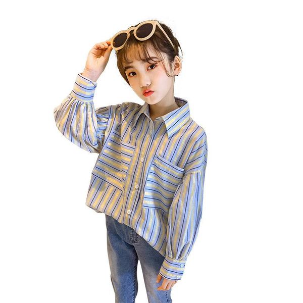 shirts children's clothing white blouse shirt girls long sleeve blue striped 2021 spring korean fashion teens clothes, White;black
shirts children's clothing white blouse shirt girls long sleeve blue striped 2021 spring korean fashion teens clothes, White;black