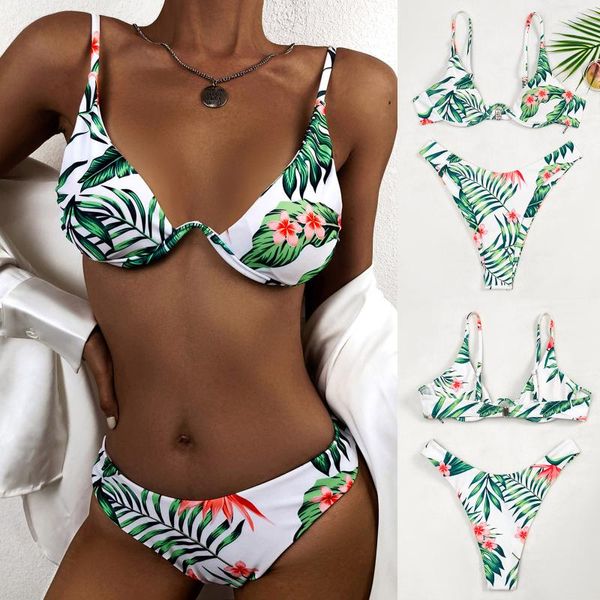 women's swimwear string bikini tropical leaf printing women fashion two-pieces siwmsuit female swim biquini bandage set 2021, White;black
women's swimwear string bikini tropical leaf printing women fashion two-pieces siwmsuit female swim biquini bandage set 2021, White;black