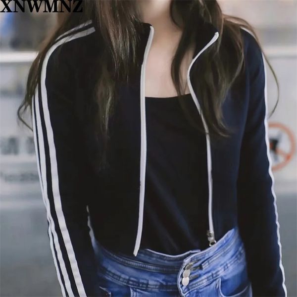 autumn winter jacket women black zipper up cropped striped long sleeve turn-down casual rib patchwork coats 210520, Black;brown
autumn winter jacket women black zipper up cropped striped long sleeve turn-down casual rib patchwork coats 210520, Black;brown
