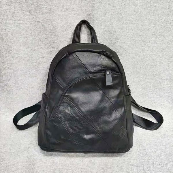 the first backpack female leather korean of cowhide large-capacity bag layer version travel genuine black sarrp
the first backpack female leather korean of cowhide large-capacity bag layer version travel genuine black sarrp