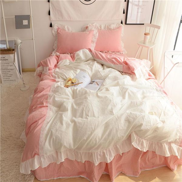 bedding sets 4pcs korean washing cotton luxury king size duvet cover set lace bed skirt bedclothes pillowcase
bedding sets 4pcs korean washing cotton luxury king size duvet cover set lace bed skirt bedclothes pillowcase