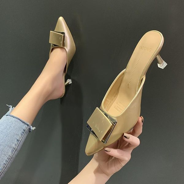 sandals 2021 metal buckle cover toe mule shoeswomen flip flops thick heels pointed slides woman, Black
sandals 2021 metal buckle cover toe mule shoeswomen flip flops thick heels pointed slides woman, Black