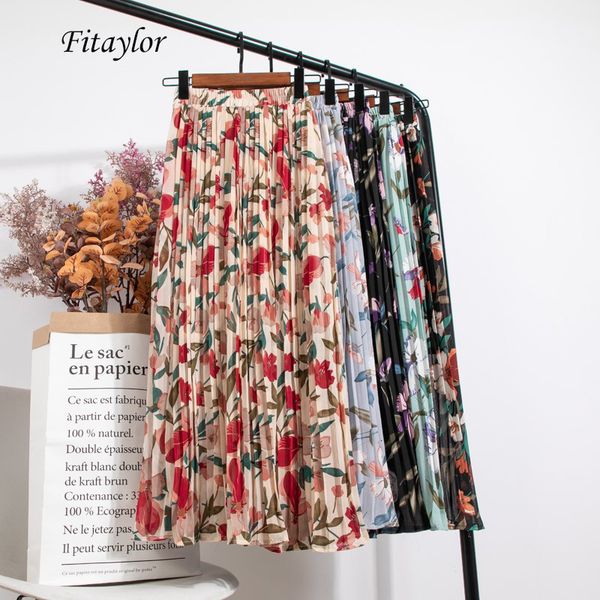 skirts fitaylor summer vintage pleated women elastic high waist floral print long female beach chiffon a-line qssm, Black
skirts fitaylor summer vintage pleated women elastic high waist floral print long female beach chiffon a-line qssm, Black