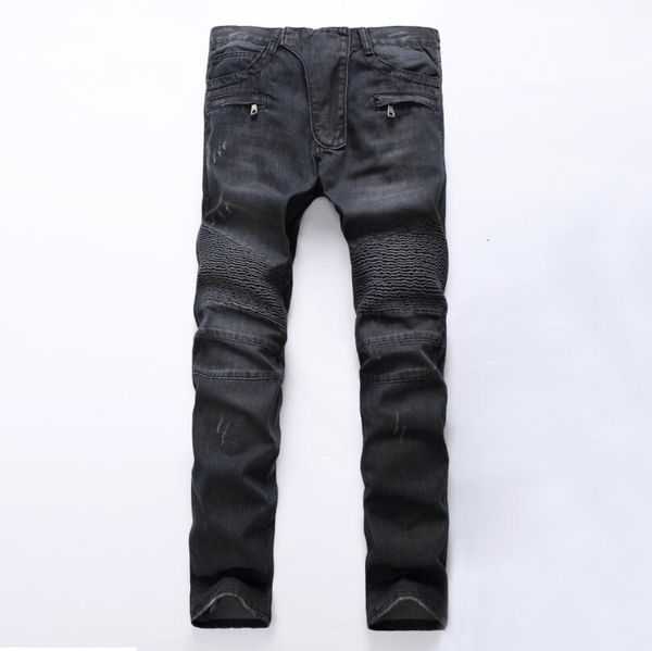 men's fashion designer mens zipper biker jeans patchwork slim fit black moto denim joggers pleated cool jean, Blue
men's fashion designer mens zipper biker jeans patchwork slim fit black moto denim joggers pleated cool jean, Blue